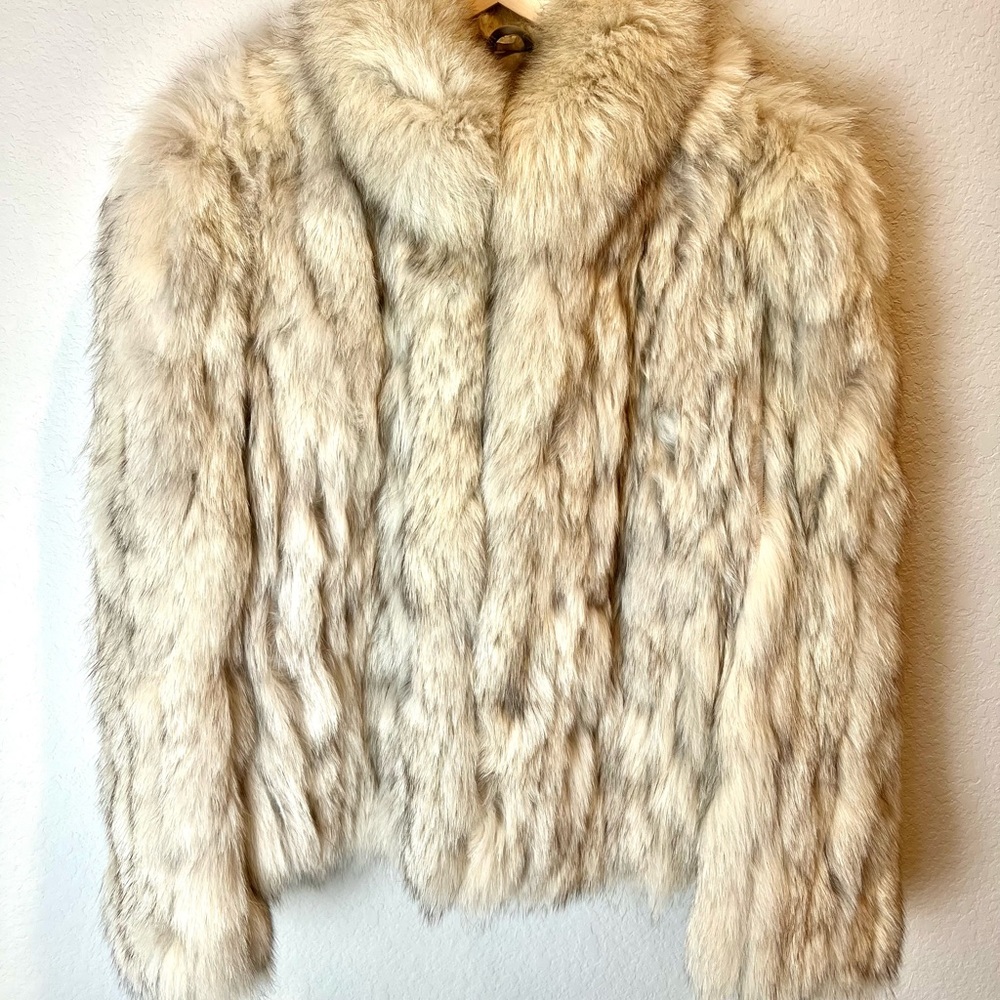 Saga Fox Fur Coat Size: L Norway Natural Blue Fox